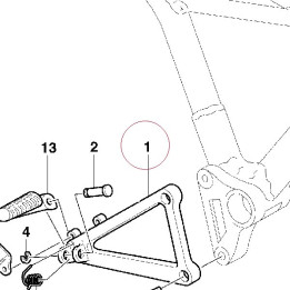 Bracket front right footrest 82410431A