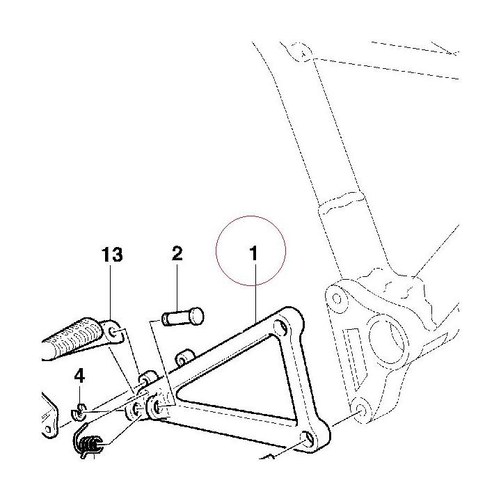 Bracket front right footrest 82410431A