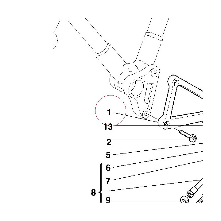 Bracket front left footrest 82410441A