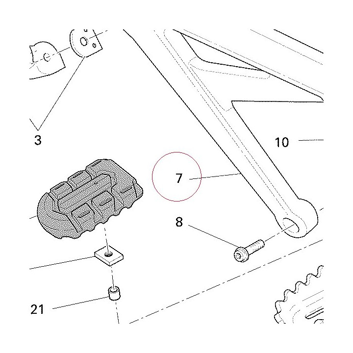 Bracket, pillion footrest right 82410791A