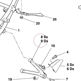Bracket, rear right footrest 82410811A