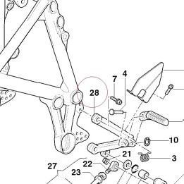 Bracket front left footrest 82410841A