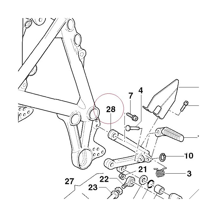 Bracket front left footrest 82410841A