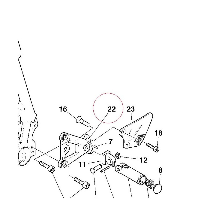 Footrest bracket, left 82410882A