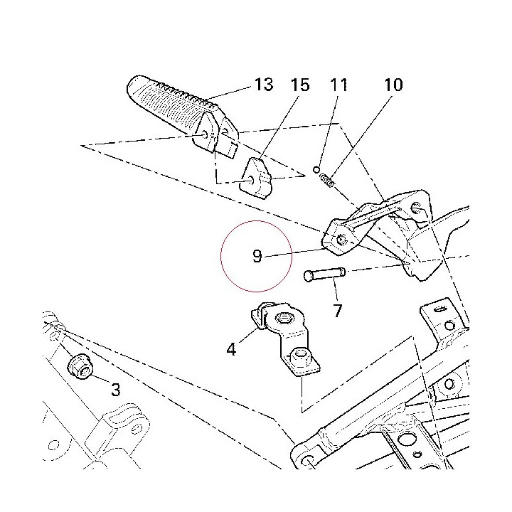 Bracket, pillion footrest right 82411241A