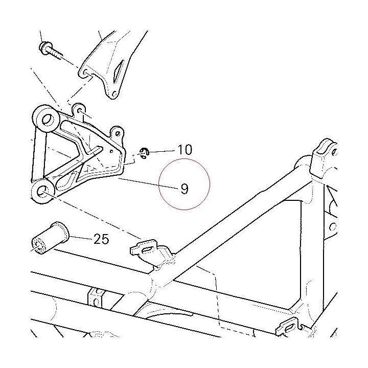 Bracket front right footrest 82411471AB