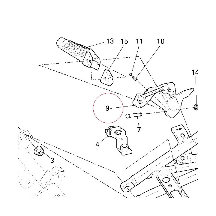 Right foot peg holder plate 82411481A