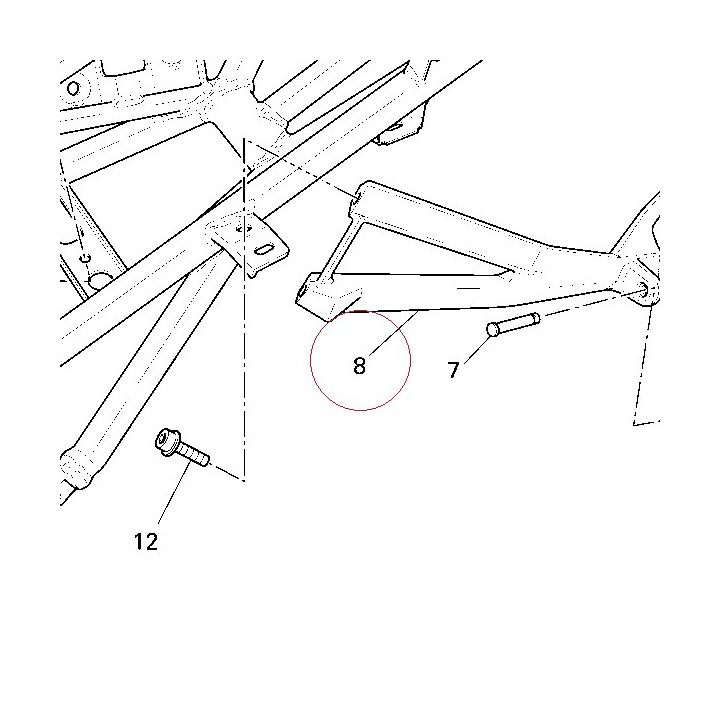 Left foot peg holder plate 82411491A