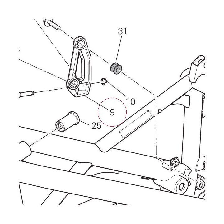 Bracket front right footrest 82411551A