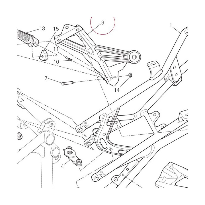Bracket, pillion footrest right 82411571A