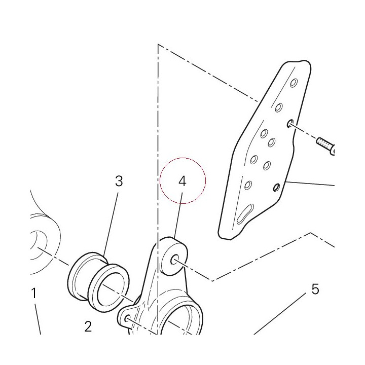 Bracket front left footrest 82411651A