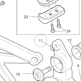 Bracket front right footrest 82411661AB