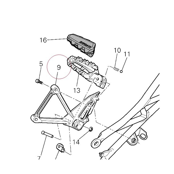Bracket, pillion footrest right 82411692A