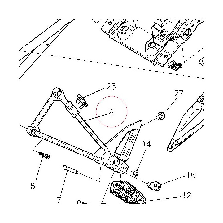 Bracket, pillion footrest left 82411702A