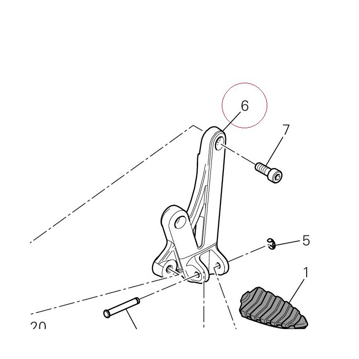 Bracket, left foot rest holder 82411751A