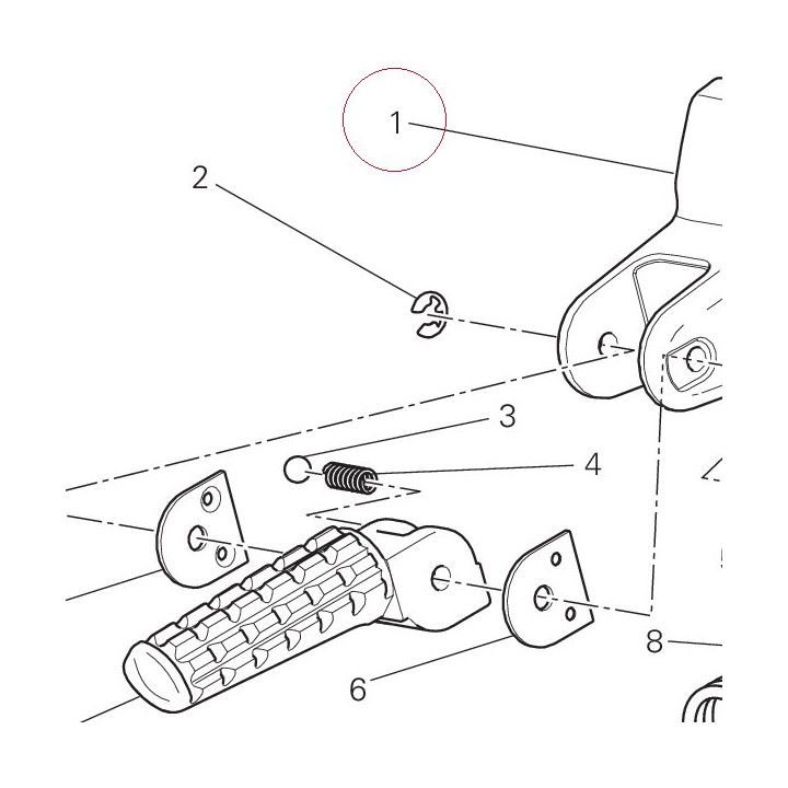 Right foot peg holder plate 82412461CA