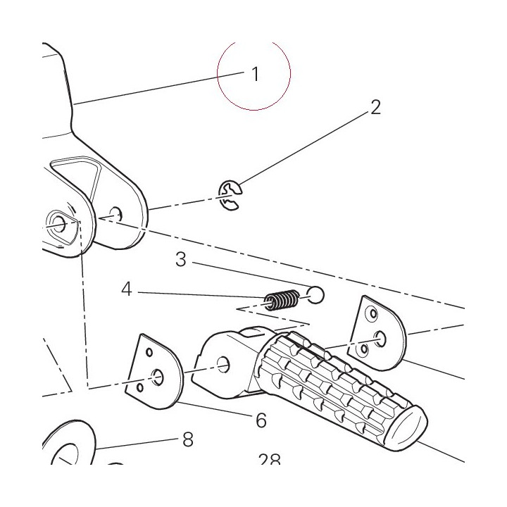 Left foot peg holder plate 82412831AA