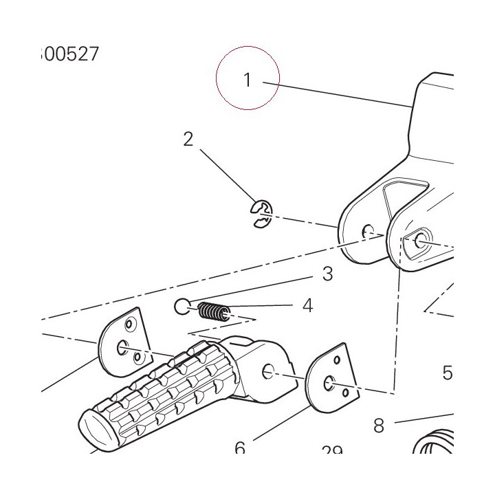 Right foot peg holder plate 82413691AA