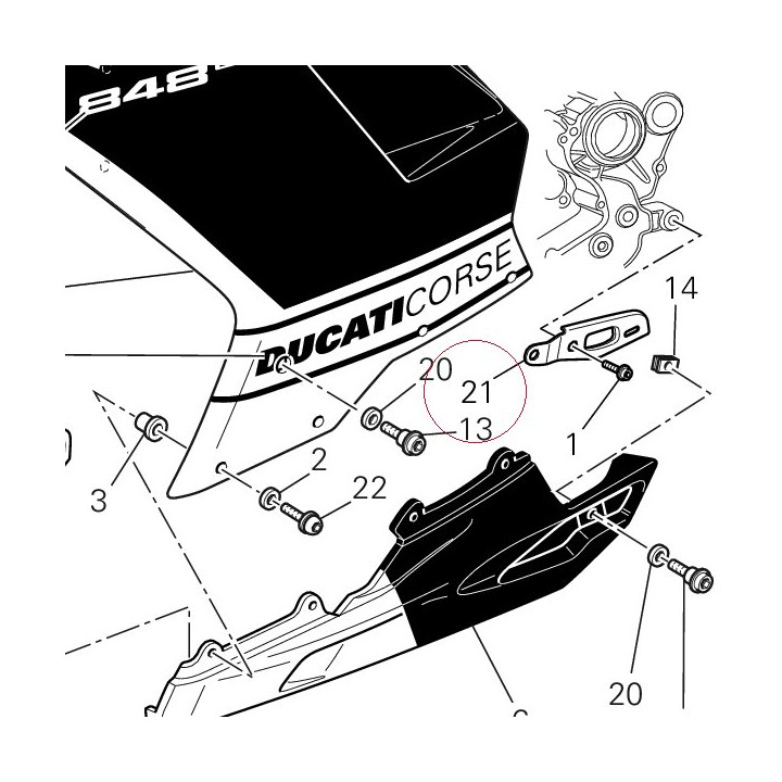 Bracket, cowling left 83014681A