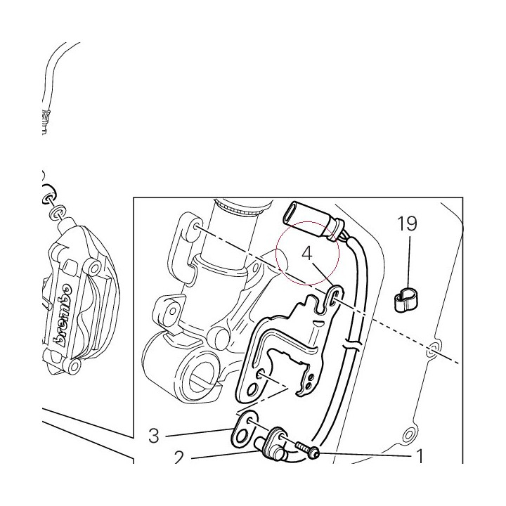 Holder sensor ABS front 83015422A