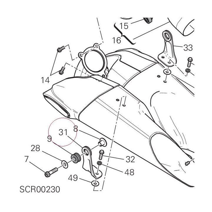 Bracket rear right 83016491AA