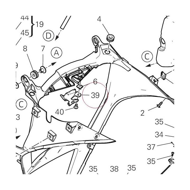 Guide, front brake hose 8301G961A