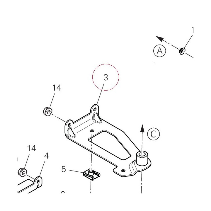 Bracket, rear 8301R471AA