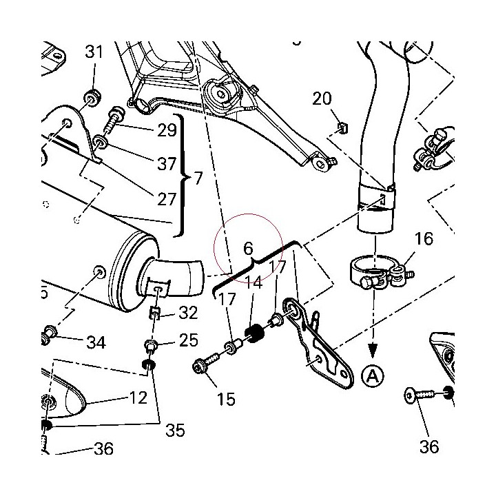 Bracket exhaust pipe 83024821B