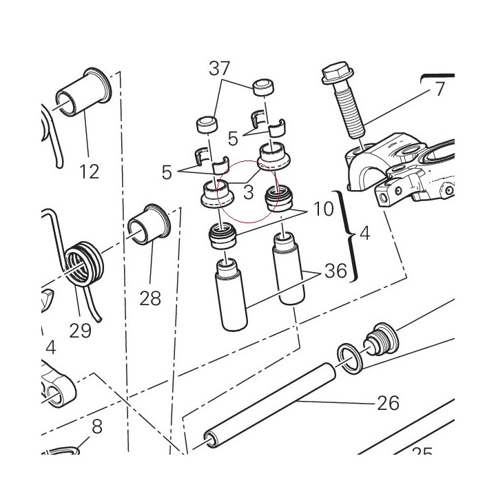 Close rocker arm adjustment 5.75 mm 84011971BQ