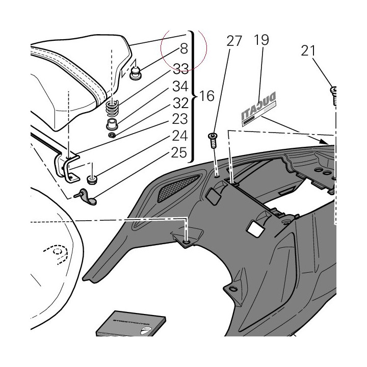 Rubber pad rear 86611071A