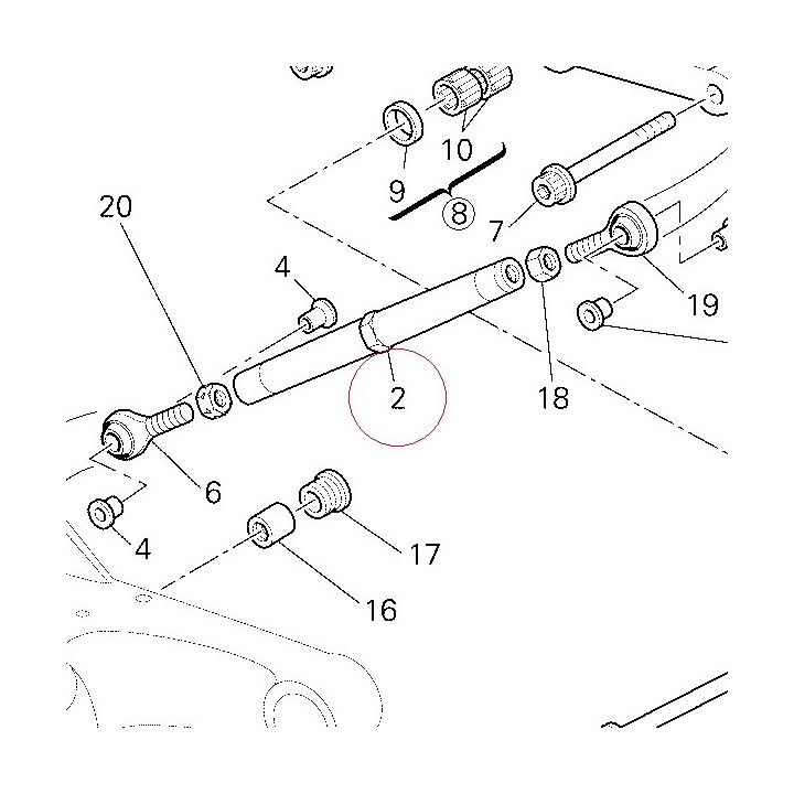 Rod, rear cushion lever 87510762A