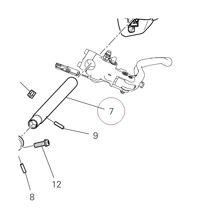 Handlebar tube left 87512763CA