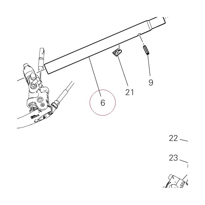 Handlebar tube right 87512772CA