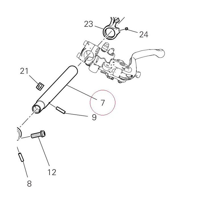 Handlebar tube left 87513261AA