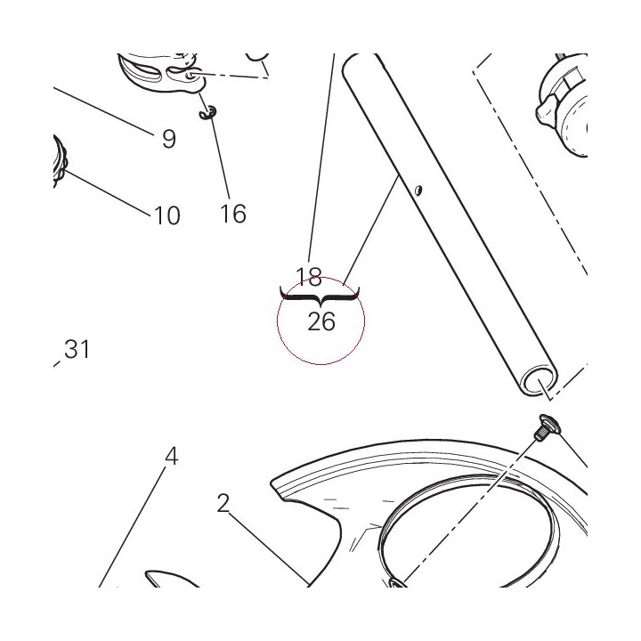 Handlebar tube right 875P1741BA