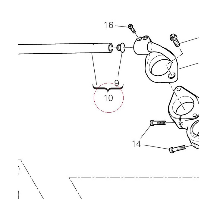 Handlebar tube left 875P2551CA