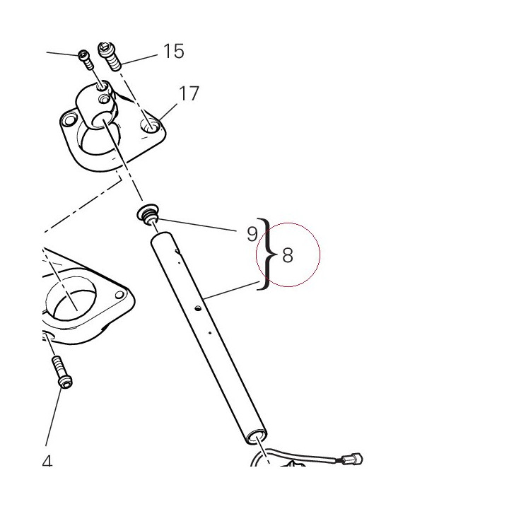 Handlebar tube right 875P2562BA