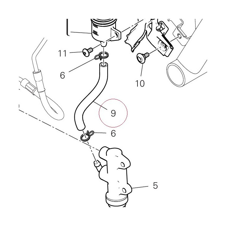 Hose, oil 87710711A