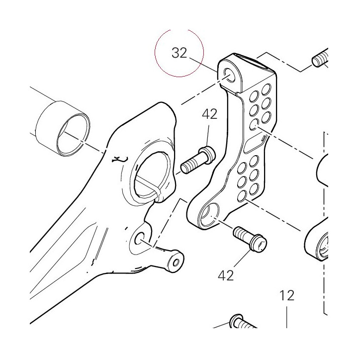 Bracket front left footrest 96211051AA