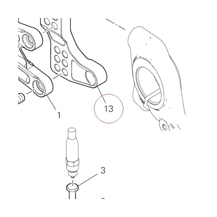 Bracket front right footrest 96211071AA