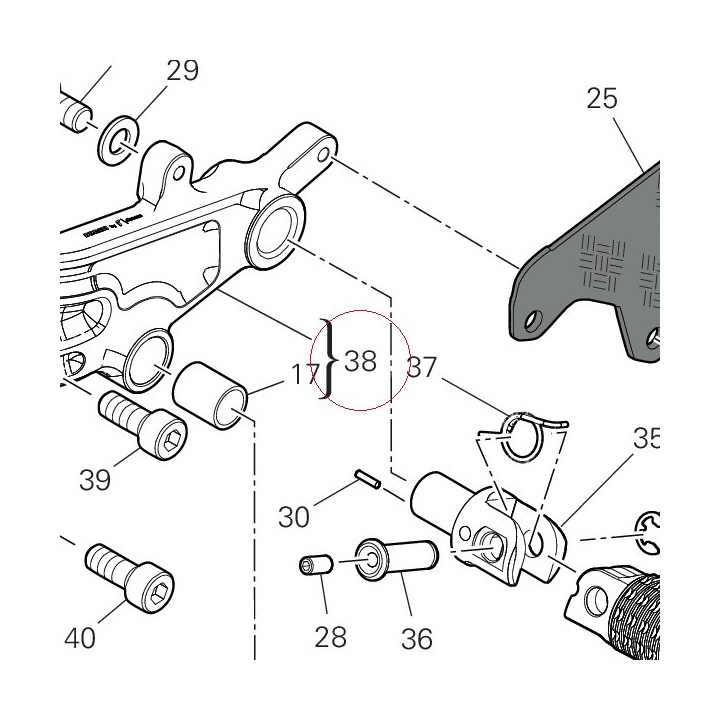 Left foot peg holder plate 96221061AA