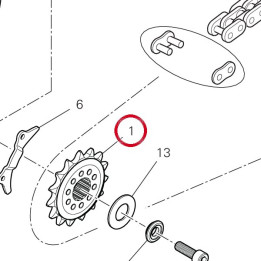 Pignon cha ne D13 44911051A — réf. 44911051A | Ducati Store