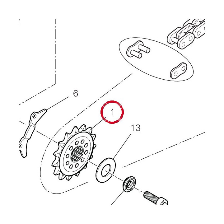 Pignon cha ne D13 44911051A — réf. 44911051A | Ducati Store