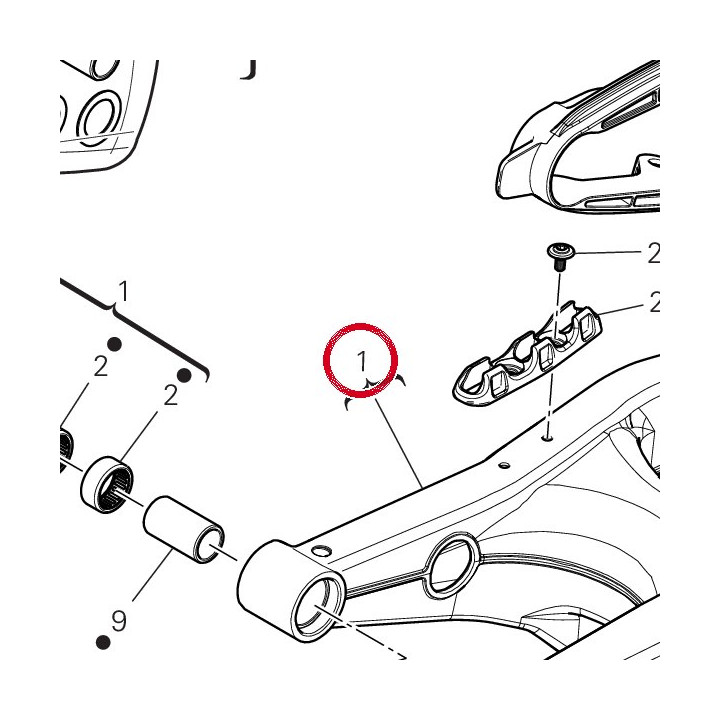 Bras oscillant arrière — réf. 37020602B | Ducati Store