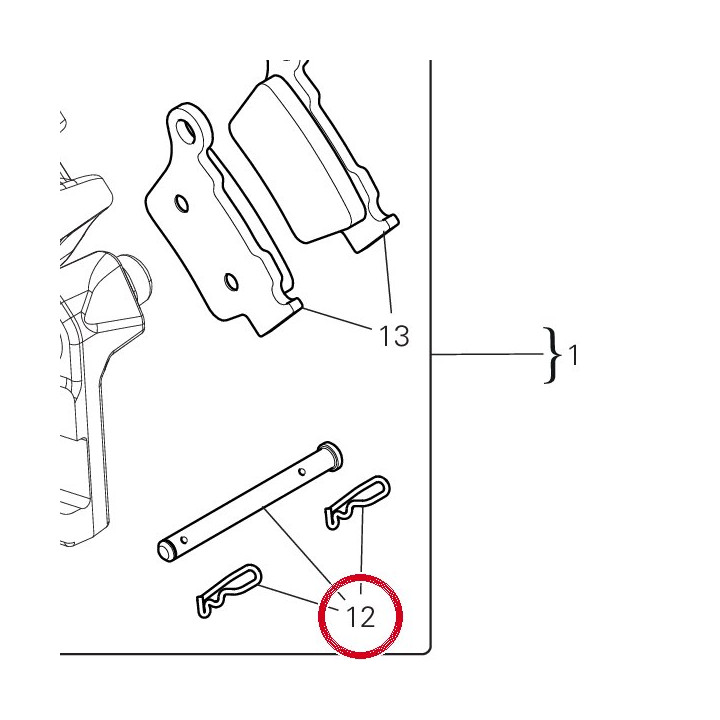 Pivot plaquette frein — réf. 61241361A | Ducati Store