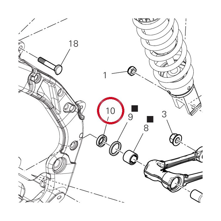 Entretoise ext. 7131F831A — réf. 7131F831A | Ducati Store