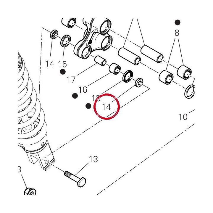 Entretoise ext. 7131F841A — réf. 7131F841A | Ducati Store