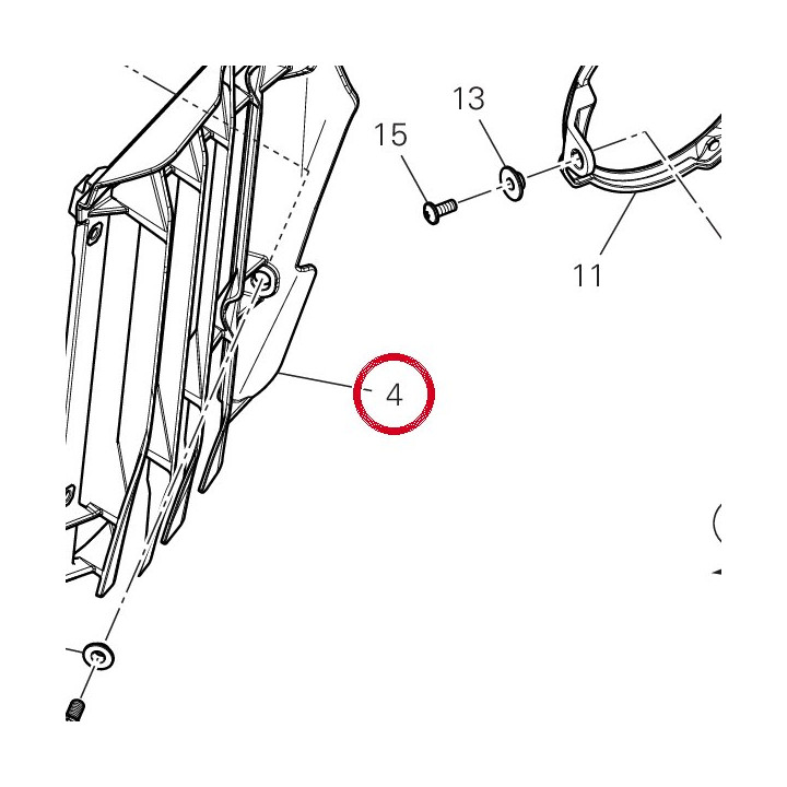 Protection radiateur droit — réf. 8291T082B | Ducati Store