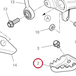 Pédale frein arrière — réf. 8271P571AA | Ducati Store