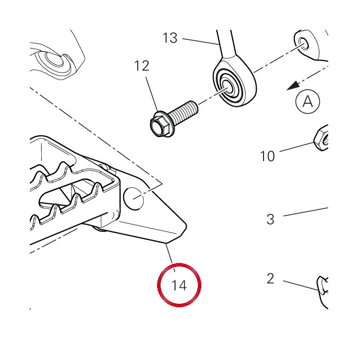 Repose-Pieds avant droit — réf. 46411321AA | Ducati Store